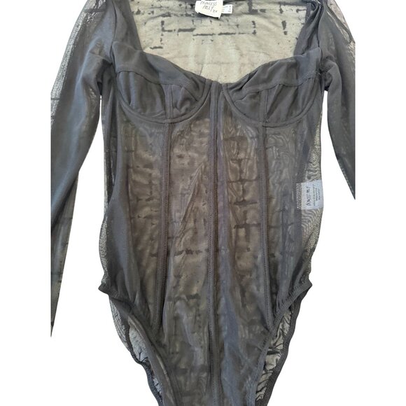 PRINCESS POLLY Mesh Corset Long Sleeve Bodysuit Size US 4 - Picture 7 of 10